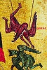 Низверженный сатана. Икона \"Страшный Суд\" из Благовещенского собора г. Сольвычегодска. 2-я пол. XVI в. (СИХМ). Фрагмент
