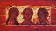 Христос Эммануил с архангелами. Икона. Кон. XII в. (ГТГ)