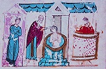 Крещение Преславского двора. Миниатюра из Хроники Иоанна Скилицы. XII в. (Matrit. gr. 2. Fol. 68 v) 