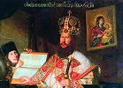 Патриарх Никон с братией Воскресенского мон-ря. Фрагмент парсуны с изображением иподиак. Германа. Нач. 60-х гг. XVII в. Неизв. художник (ИАХМНИ)