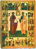 Апостолы Петр и Павел в житии. Икона. 40-е гг. XVI в. (НГОМЗ)