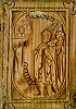 Явление вел. кн. Димитрию иконы свт. Николая Чудотворца на Угреше. Средник иконы-складня. 2-я пол. XIX в. (СПИГИАХМЗ)