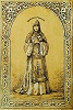Прмц. Евпраксия Псковская. Хромолитография. Мастерская А. Ильина. 1873 г.