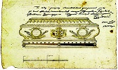 Рисунок раки для мощей прп. Евфимия Суздальского. 1822 г. (РГАДА. Ф. 1203. Вязка 279. № 188. Л. 49)