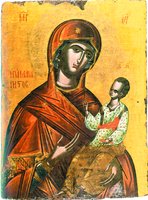 Богоматерь «Одигитрия» (2-я пол. XVI в.) Двусторонняя икона (Византийский музей, Верия)