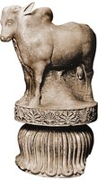 Капитель с изображением быка зебу с колонны из Рампурвы. 268-232 гг. до Р. Х. (Национальный музей Индии, Нью-Дели)