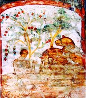 Адам дает имена животным. Роспись Успенского собора Свижского мон-ря. 60-е гг. XVI в.