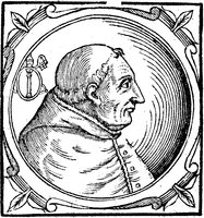 Иннокентий VII, папа Римский. Гравюра. 1600 г. (Sacchi Vitis pontificum. 1626) (РГБ)