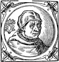 Иннокентий VIII, папа Римский. Гравюра. 1600 г. (Sacchi Vitis pontificum. 1626) (РГБ)