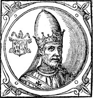 Иннокентий V, папа Римский. Гравюра. 1600 г. (Sacchi Vitis pontificum. 1626) (РГБ)