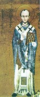 Свт. Иоанн Златоуст. Мозаика Палатинской капеллы в Палермо, Италия. Ок. 1146–1151 гг.