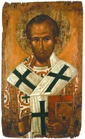Свт. Иоанн Златоуст. Икона. XV в. (НИМ(С))