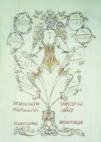 «Древо параллаги» прп. Иоанн Кукузеля. Миниатюра из Пападики. 1774 г. (Ath. Paul. 132. P 83)