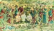 Крещение св. Иоанном иудеев. Шитый покров на алтарь баптистерия Сан-Джованни. 1466–1487 гг. (Музей собора Санта-Мария дель Фьоре во Флоренции)
