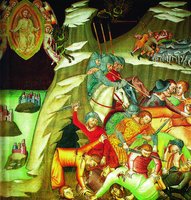 Разорение дома Иова. Убиение сыновей. Роспись ц. Санта-Мария Ассунта в Сан-Джиминьяно, Италия. 1367 г. Худож. Бартоло ди Фреди