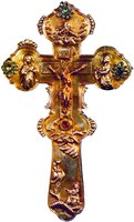 Напрестольный серебряный крест. Мастер Т. И. Харинский. 1788 г. (Иркутский обл. краеведческий музей)