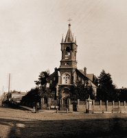 Лютеранский храм Вознесения Господня в Иркутске. 1885 г. (не сохр.). Фотография. Кон. XIX в. (ГИМ)