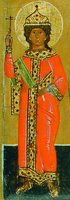 Вмц. Ирина. Фрагмент иконы-двухрядницы «Избранные святые». Кон. XVI в. (ВГИАХМЗ)