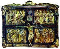 «Серебряная церковь» (Domnach Airgid), реликварий Евангелия св. Мак Картинна. VIII в., ок. 1350 г. (Национальный музей Ирландии, Дублин)