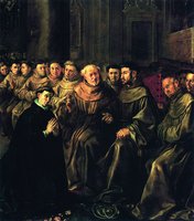 Бонавентура, получающий францисканскую рясу. 1629 г. Худож. Франсиско Эррера Старший (Прадо, Мадрид)