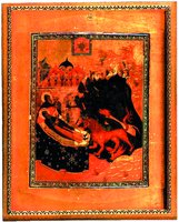 Искушение прп. Антония Великого. Икона. XVI в. (?) (арт-галерея «Дежа вю», Москва)