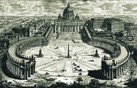 Площадь св. Петра в Риме. Гравюра Дж. Б. Пиранези. 1748 г.