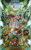 Триумф св. Игнатия. Роспись ц. Сант-Иньяцио в Риме. Завершена к 1694 г. Худож. Андреа дель Поццо