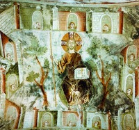 Небесный Иерусалим. Роспись ц. Сан-Пьетро-аль-Монте в Чивате. 2-я пол. XI в.