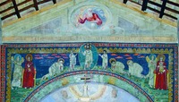 Мозаика триумфальной арки ц. Санти-Нерео-е-Акиллео в Риме. 795–816 гг.