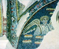 Ангел. Мозаика люнета капеллы св. Матроны в ц. Сан-Приско в г. Санта-Мария-Капуя-Ветере. Ок. сер. V в.