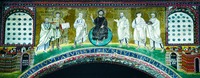 Иисус Христос с апостолами и святыми. Мозаика апсиды ц. Сан-Лоренцо-фуори-ле-Мура в Риме. 579–590 гг.