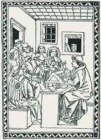 Кружок Кристофоро Ландино. Фронтиспис кн.: Landino C. Formulario di lettere et di orationi volgari. Firenze, 1492