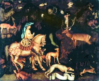 Видение св. Евстафия. Ок. 1438–1442 гг. Худож. Антонио Пизанелло (Национальная галерея, Лондон)
