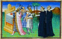 Рикольдо да Монтекроче проповедует сиро-яковитам. Миниатюра из рукописи «Liber peregrinationis». 1410–1412 гг. (Paris. Fr. 2810. Fol. 284)
