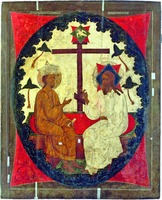 Св. Троица (Отечество). Икона из Успенского собора Свияжского мон-ря. Кон. XVI — нач. XVII в. (ГМИИРТ)