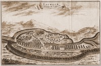 Голландская карта Ловека. Гравюра. XVII в.