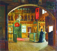 В церкви. 1875 г. Худож. А. Черногоров (ГМИИРТ)