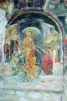 Сошествие во ад. Воскресение Христово. Роспись ц. Христа в Веррии. 1315 г.