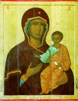 Икона Божией Матери «Одигитрия». 1-я пол. XVI в. (ГМИИРТ)