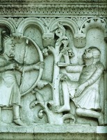 Смерть Каина. Рельеф собора Сан-Джиминьяно в Модене. Между 1099 и 1106 гг. Мастер Вилиджельмо