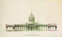 Проект зап. фасада Казанского собора. 1800 г. Архит. А. Н. Воронихин (ГЭ)