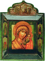 Казанская икона Божией Матери. 1676 г. (?) Иконописец Симон Ушаков. Киот 1694 г. (ГЭ)