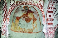 Христос Пантократор. Роспись конхи алтаря ц. св. Варвары в Гёреме. XI в.