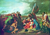 Смерть ген. Дж. Уолфа в битве при Квебеке. 1770 г. Худож. Б. Вест (Национальная галерея Канады, Оттава)