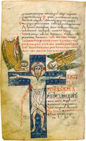 Распятие. Миниатюра из Желлонского Сакраментария. 790–800 гг. (Paris. lat. 12048. Fol. 143v)