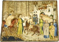 Сцены из жизни св. Вигилия. Фрагмент далматика. 1390–1391 гг. (Епархиальный музей, Тренто, Италия)