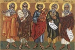 Праотец Авраам, пророки Моисей, царь Давид, пророки Иеремия и Исаия. Роспись ц. святых Кирилла и Мефодия в Праге. 1947–1955 гг. Мастер инокиня Иоанна (Рейтлингер)                                                                                                                                                                 Рейтлинге