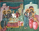 Брак в Кане Галилейской. Роспись ц. Вознесения мон-ря Дечаны. 1348–1350 гг.