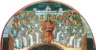 VII Вселенский Собор. Роспись кафоликона мон-ря Преображения Господня в Метеорах, Греция. 1552 г.