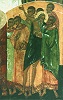 Блж. Андрей Юродивый. Фрагмент иконы «Покров Богоматери». Сер.— 2-я пол. XVI в. (ГМЗРК)